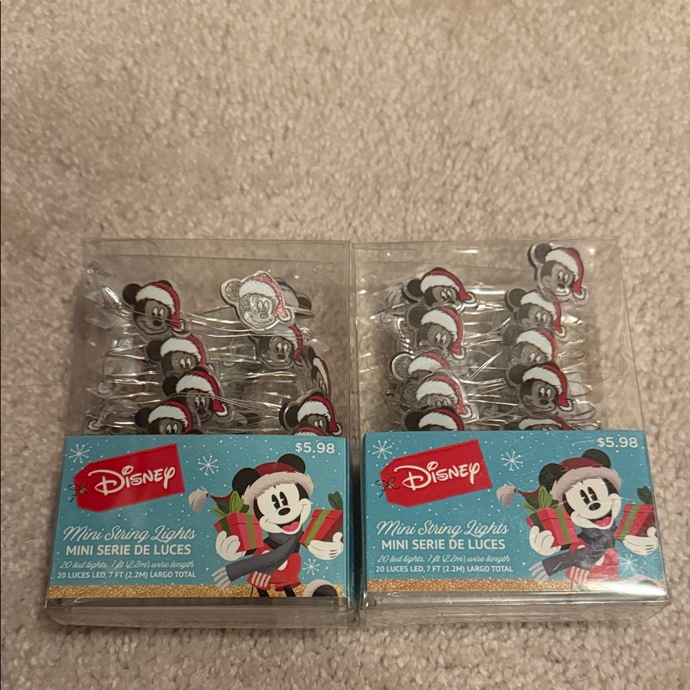 Disney Mickey Mouse Holiday String Lights - Red and White